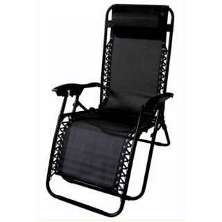 Vrtni črni zložljivi ležalnik