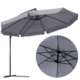 Siv vrtni senčnik SOLARO s prevleko
