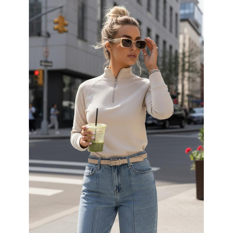 Bež ženska jopa s stoječim ovratnikom BY1563