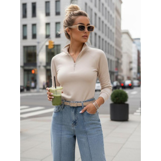 Bež ženska jopa s stoječim ovratnikom BY1563
