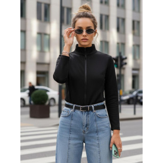 Črna ženska jopa z zadrgo BY1562