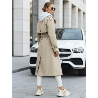 Ženski dvoredni trenčkot plašč svetlo bež barve TY5353