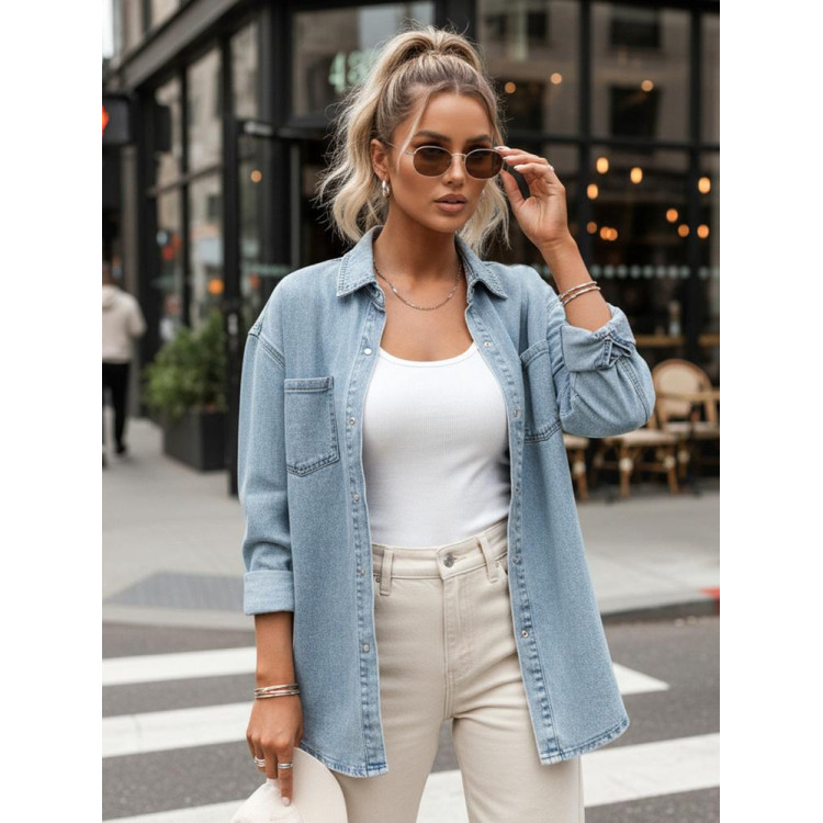 Svetlo modra ženska jeans srajca DY0455