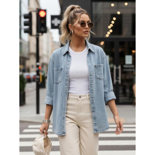 Svetlo modra ženska jeans srajca DY0455