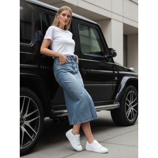 Džins maxi krilo s cvetjem CY0511