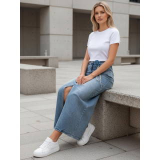 Džins maxi krilo s cvetjem CY0511