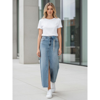 Džins maxi krilo s cvetjem CY0511