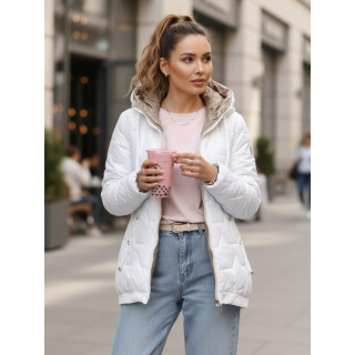 Prešita bela ženska jakna TY5545