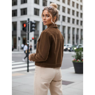 Rjava semiš ženska jakna TY5581