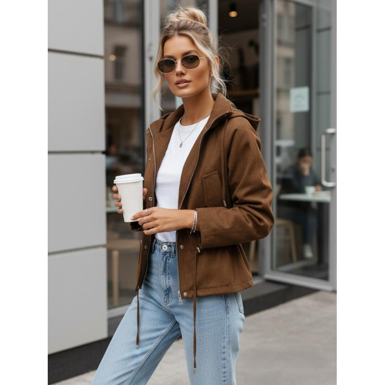 Ženska rjava semiš jakna TY5575