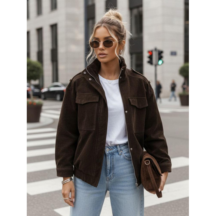 Čokoladna semiš bomber jakna TY5577