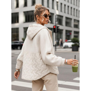 Ženska bež jakna prevelike velikosti TY5592