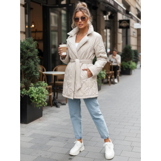 Prehodna svetlo bež jakna s pasom TY5587