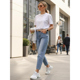 Ženske široke kavbojke s pasom UY2883