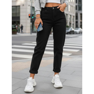 Ženske črne kavbojke mom fit UY2868