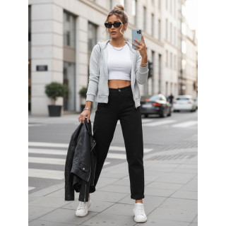 Ženske črne kavbojke mom fit UY2868