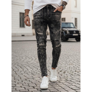 Moške črne kavbojke z luknjami UX4146