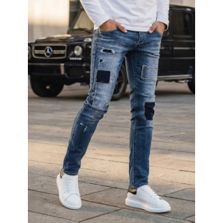 Moške modre kavbojke z luknjami UX4297