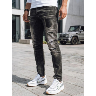 Moške črne kavbojke z luknjami UX4298