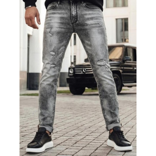 Moške sive kavbojke z luknjami UX4133