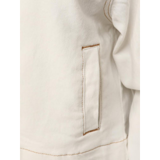 Bela ženska jeans jakna z zadrgo TY5599