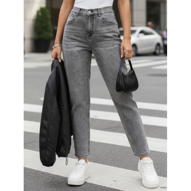 Ženske sive kavbojke mom fit UY2890