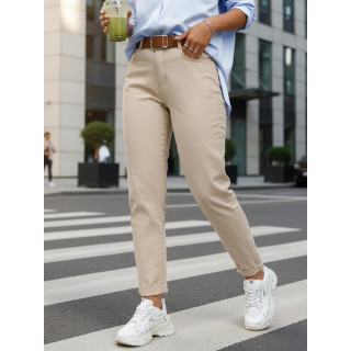 Ženske bež kavbojke mom fit UY2896