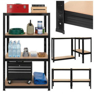 Črna polica za shranjevanje - 150x75x30