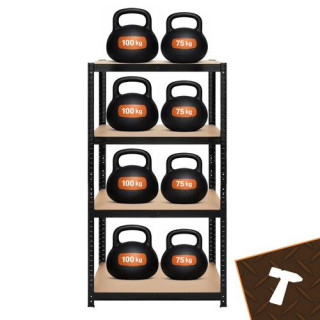 Črna polica za shranjevanje - 150x75x30