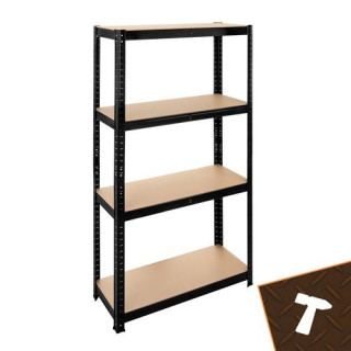 Črna polica za shranjevanje - 150x75x30