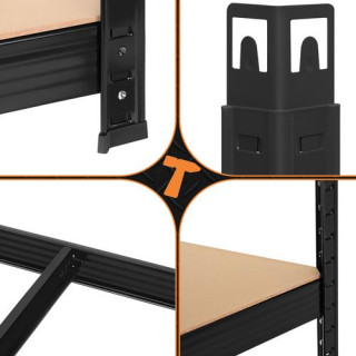 Črna polica za shranjevanje - 150x75x30