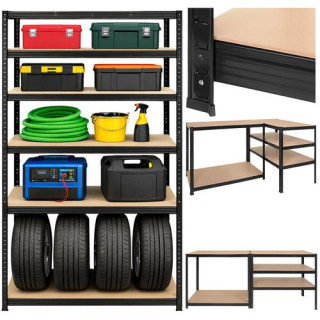 Črna polica za shranjevanje - 180x100x60