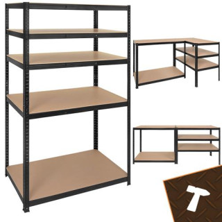 Črna polica za shranjevanje - 180x100x60