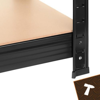 Črna polica za shranjevanje - 180x100x60