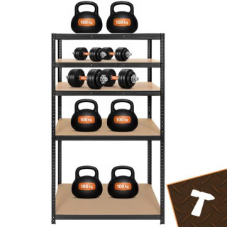 Črna polica za shranjevanje - 180x100x60