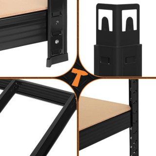 Črna polica za shranjevanje - 180x100x60