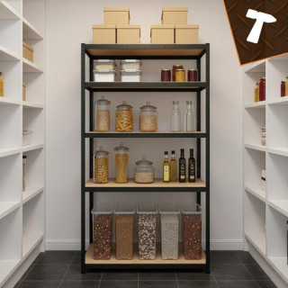 Črna polica za shranjevanje - 180x100x60