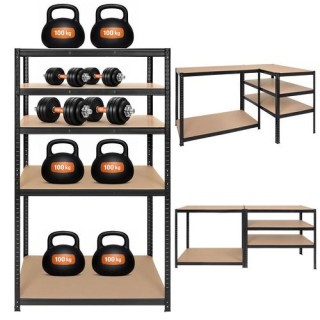 Črna polica za shranjevanje - 180x100x60