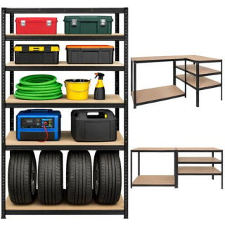 Črna polica za shranjevanje - 180x100x60