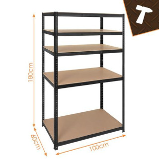 Črna polica za shranjevanje - 180x100x60