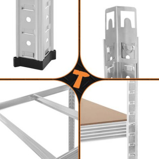 Srebrna polica za shranjevanje - 180x100x60
