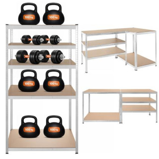 Srebrna polica za shranjevanje - 180x100x60