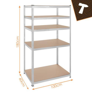 Srebrna polica za shranjevanje - 180x100x60