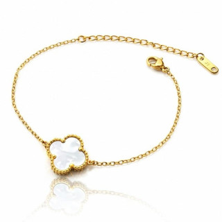 Ženska pozlačena zapestnica s štiriperesno deteljico