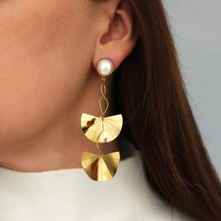 Ženski viseči uhani z biseri