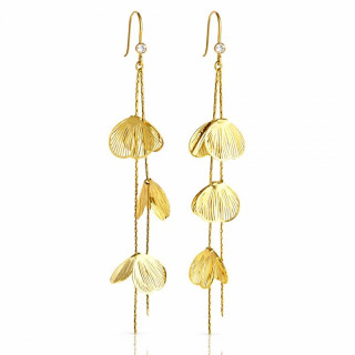 Pozlačeni viseči uhani z rožami