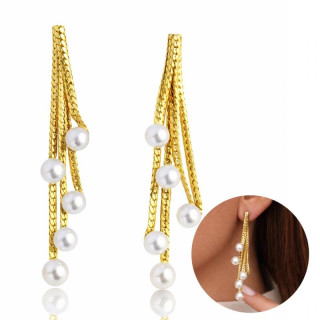 Ženski viseči uhani z biseri