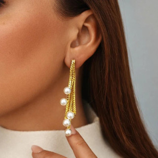 Ženski viseči uhani z biseri