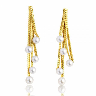 Ženski viseči uhani z biseri