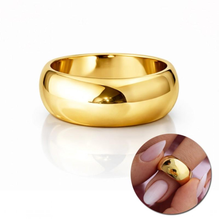 Ženski pozlačen prstan iz kirurškega jekla